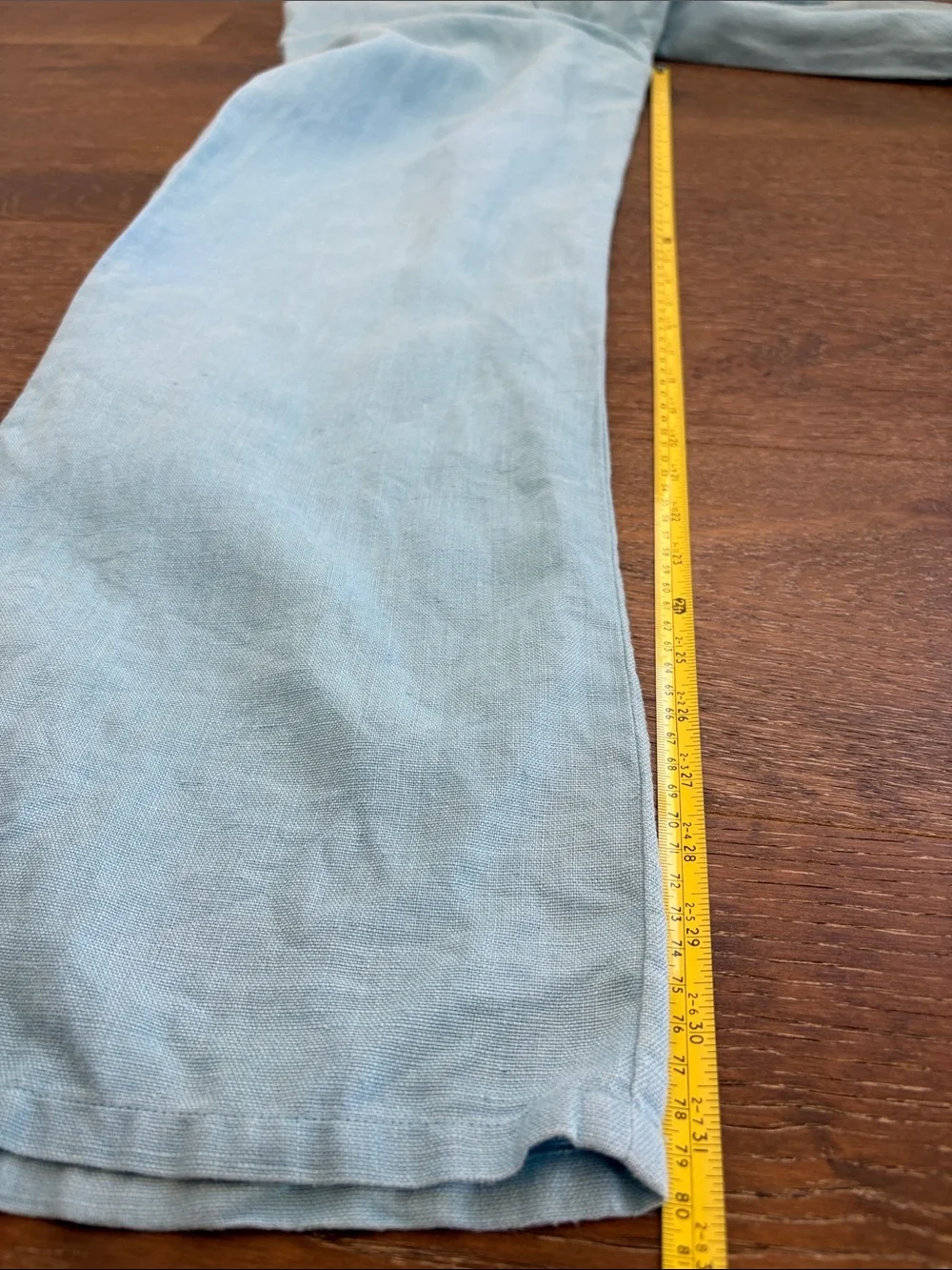 Banana Republic Blue 100% Linen Wide Leg Drawstring Pants Size 8 Relaxed